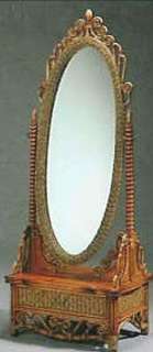 Rattan Victorian Full Length Oval Mirror  