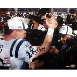 Tony Dungy Autographed SB XLI Arms Raised With Peyton Manning 16x20 