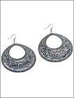 Silver Circle Earrings NEW Spiral