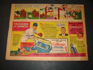   ERSKINE Dodgers BASEBALL Cartoon ADVERTISEMENT Gillette Razors  