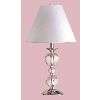NEW 1 Light Table Lamp, Chrome and Clear Crystal, Faux Silk Fabric 