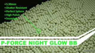 The P Force Glow In The Dark BBs works best with a tracer unit. Please 
