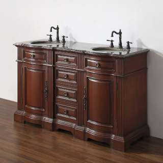   Double Sink Cabinet Bathroom Vanity 1 Baltic Brown Granite Top  