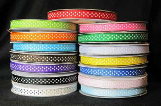 Polka Dots Grosgrain Ribbon 25 yard Spool U Pick (15 Colors 