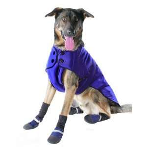  Belted Dog Coat in Blue Dog Length (Collar to Base of Tail 