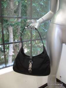 Gucci Black Nylon/Leather Trim Shoulder Bag  