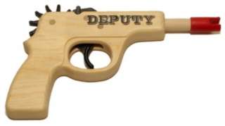 NEW WOOD RUBBERBAND GUN Deputy Pistol 12 SHOT USA  