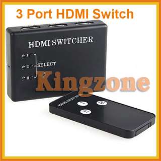   HDMI Amplifier Switcher Splitter 1080P+ IR Remote Control Switch SA31