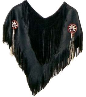 Native American Ladies Leather Yoke Shirt Vest Shawl  