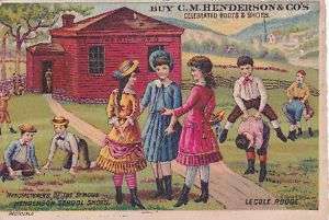 Henderson & Co Shoes ad Terre Haute IL Trade Card  