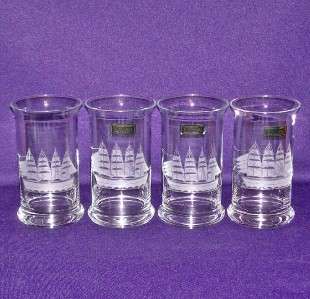 TOSCANY CLIPPER HIGHBALLS HAND BLOWN/ CUT ROMANIA  