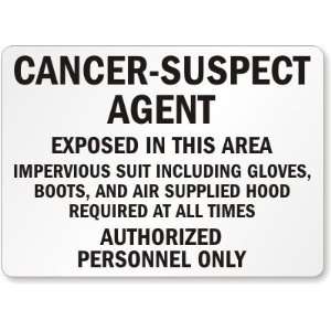  Cancer Suspect Agent Exposed In This Area Impervious Suit 