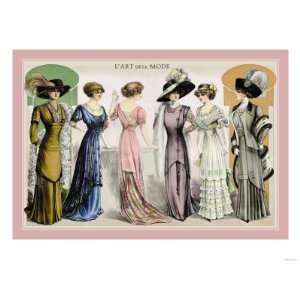  LArt de la Mode An Assortment of Elegant Gowns Giclee 