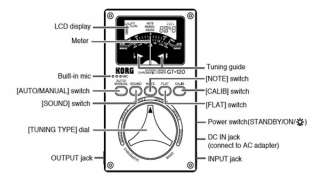  Korg GT 120 Needle VU Chromatic Guitar and Bass Tuner 