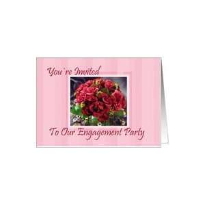  Invitation   Engagement Party, Red Roses Card Health 