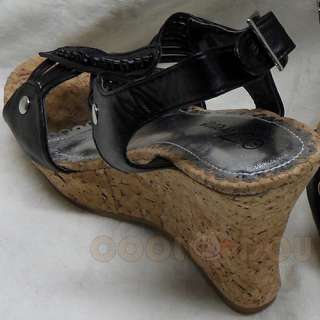 Fashion Ladies Wedge Sandal Synthetic Leather Shoe  