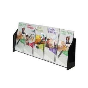 com D01937W    Wall Mount Brochure Holder, Clear w/Black Ends, 1 tier 