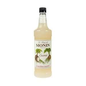 Monin Flavored Syrup, Coconut, 33.8 Ounce Plastic Bottle (1 liter 