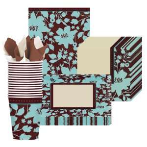  Cocoa Floral Square Party Supplies Pack Including Plates 
