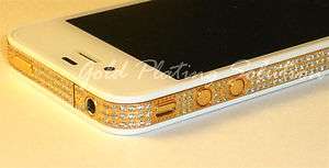 iPhone 4S Diamond Crystals WHITE 64GB 24ct Gold Plated 24k FACTORY 