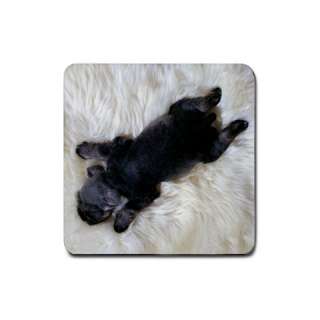 Puppy Miniature Schnauzer Dog Rubber Coaster (set of 4)  