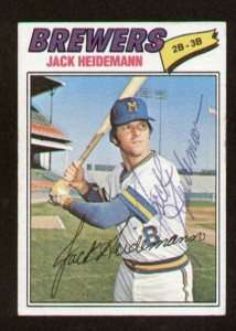 Jack Heidemann signed autograph 1977 Topps Baseball  