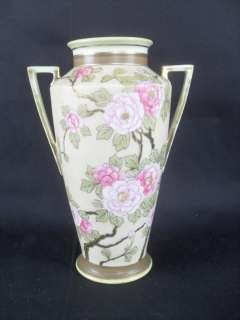 10 Antique Japanese Nippon Vase with a Floral Design  