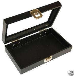 Glass Top Black Jewelry Display Travel Case Box Tray 8