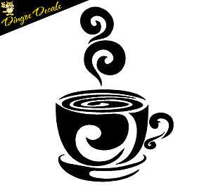   Coffee Cup cafe vinyl wall art decal stickers Kitchen Decor Removable