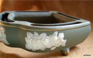 Ucagco Vintage Handpainted Japan Pansy Vase 8 Green  