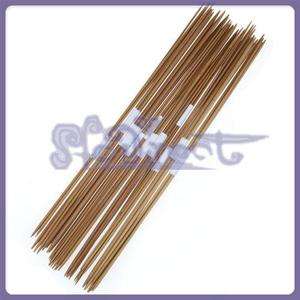 44PC BAMBOO DOUBLE POINT KNITTING NEEDLE Size 2.0 5.0mm  