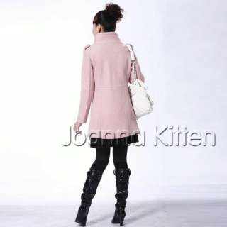 New fashion Korean Womens Wool Long Trench Jacket Coat  