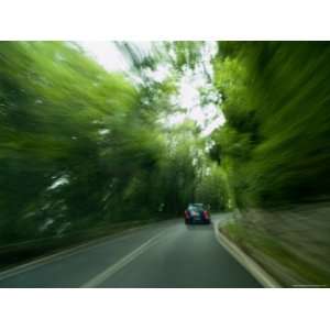  Blurred View of a Car Speeding Down a Country Road, Asolo 