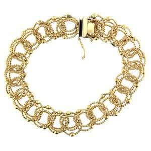  14K Yellow Gold Fashion Charm Bracelet Jewelry