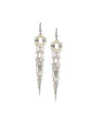 Belle Noel Palladium Plated Hexagon Chain Earrings