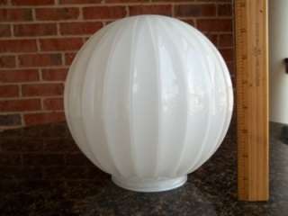 Art Deco Glass Globe Slip Shade Light Fixture Lamp White  