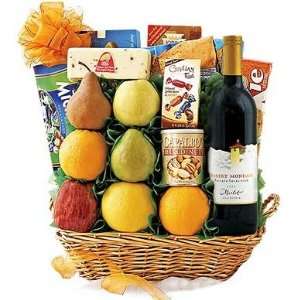 Grand Fruit & Wine Gift Basket Grocery & Gourmet Food
