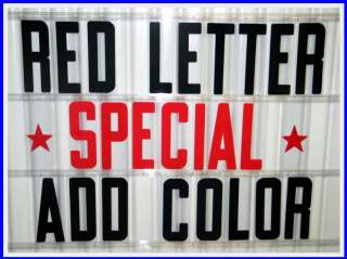   SIGN LETTERS This set has BLACK LETTERS, RED NUMBERS & SYMBOLS