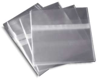 100 Pak RESEALABLE Plastic Wrap CD Sleeves  