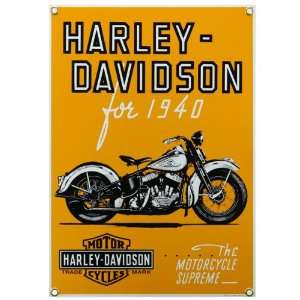  Harley Davidson® 1940 Motorcycle Porcelain Sign