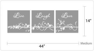 Live Laugh Love Scroll Vinyl Wall Quote Decal  