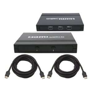   HDMI 2 Source Input and 1 Source Output Manual Mechanical Switcher