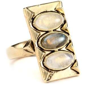  House of Harlow 1960 Moonstone and Labradorite Ring in 