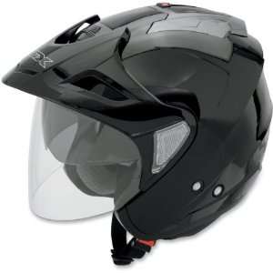   Face Motorcycle Helmet w/ Shield and Visor Gloss Black Automotive