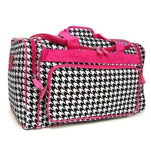  Pink Trim Houndstooth Duffle Bag *Great for Travel 