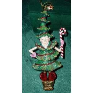  Christmas Tree Elf with Candy Cane Christmas Ornament 