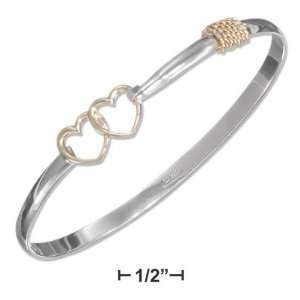   Open Hearts Bangle Bracelet With Hook Closure   JewelryWeb Jewelry