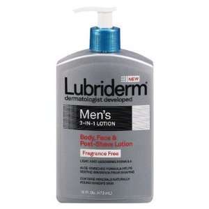 LUBRIDERM Mens 3 in 1 body, face, and post shave lotion   fragrance 