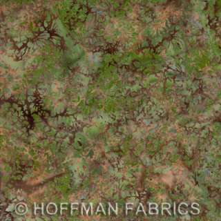   Mariposa Grove Batik Earth Green Fat Quarter Hoffman Fabric  