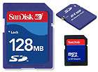 memory cards 128mb 64mb sd plus a micro adaptor